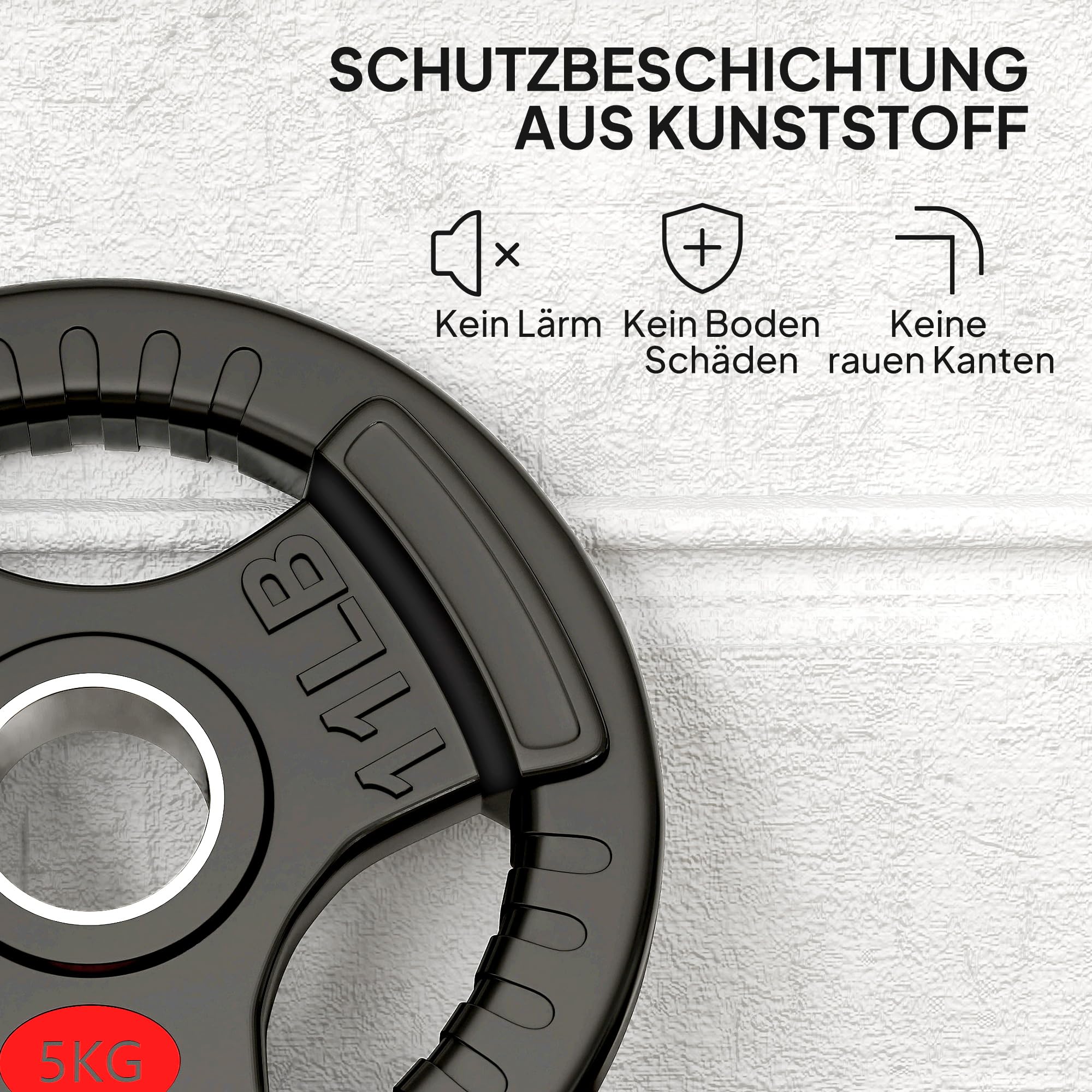 SPORTNOW 2er-Set Hantelgewichte, 2 Gewichte, Hantelscheiben-Set, Gewichtsscheiben für 5 cm Hantelstange, Ø 50 mm Bohrung, Schwarz