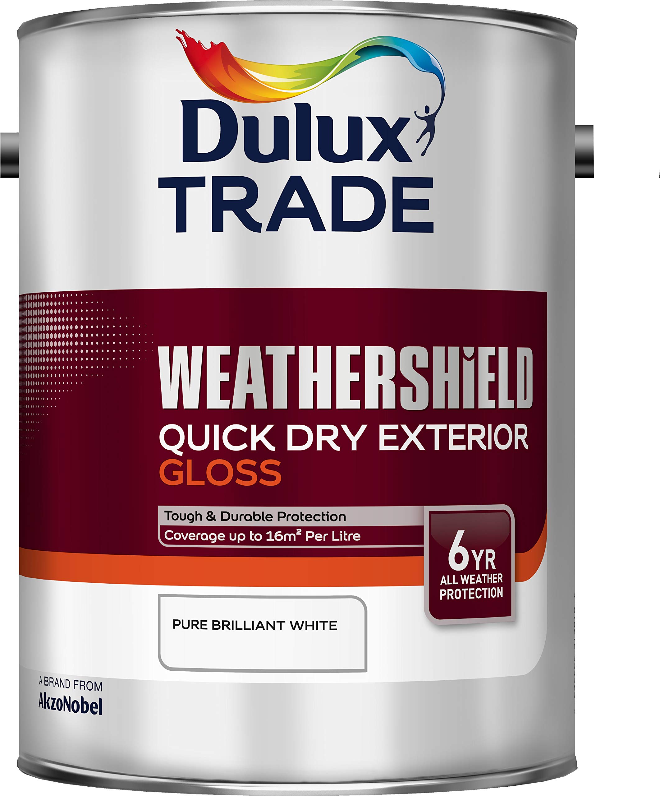 Dulux Trade Weathershield Quick Dry Exterior Gloss Pure Brilliant White 5 Litres