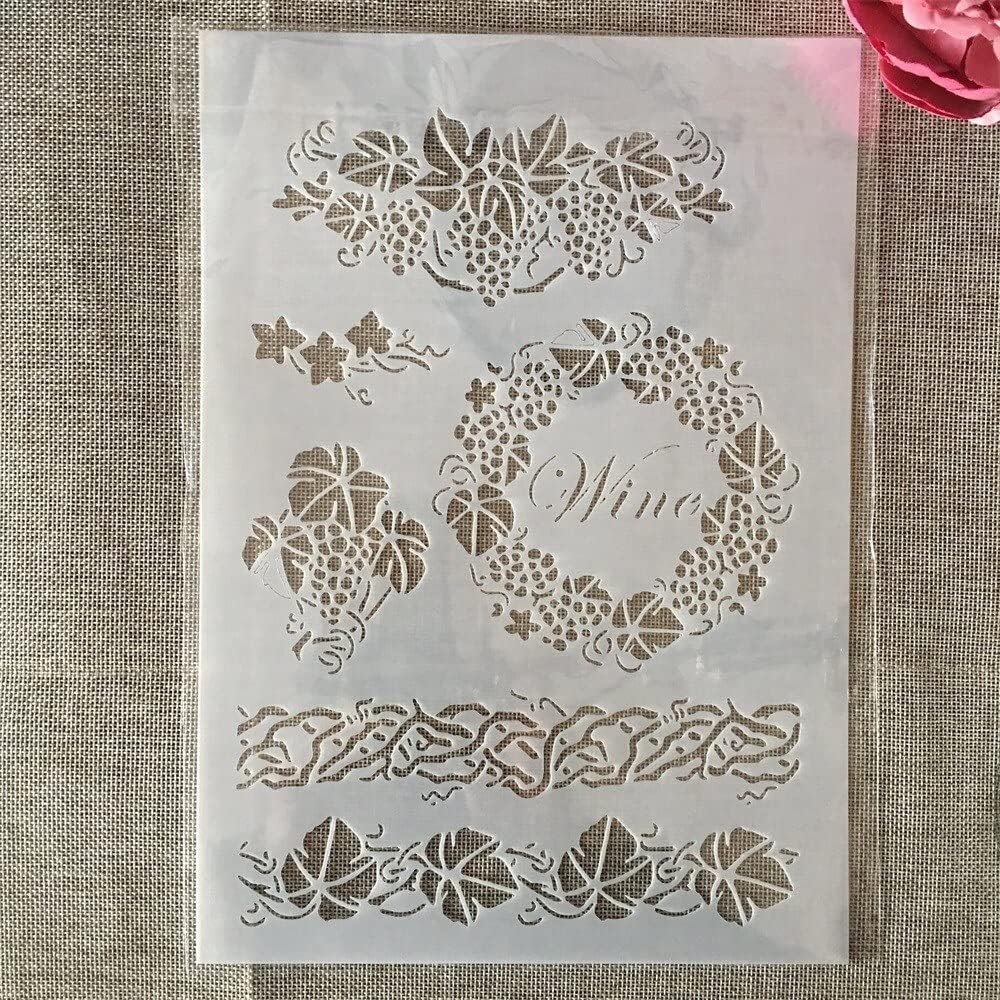 Flower Garland Words Line Stencils for Painting on Wood, Wall, Floor, Tile Fabric