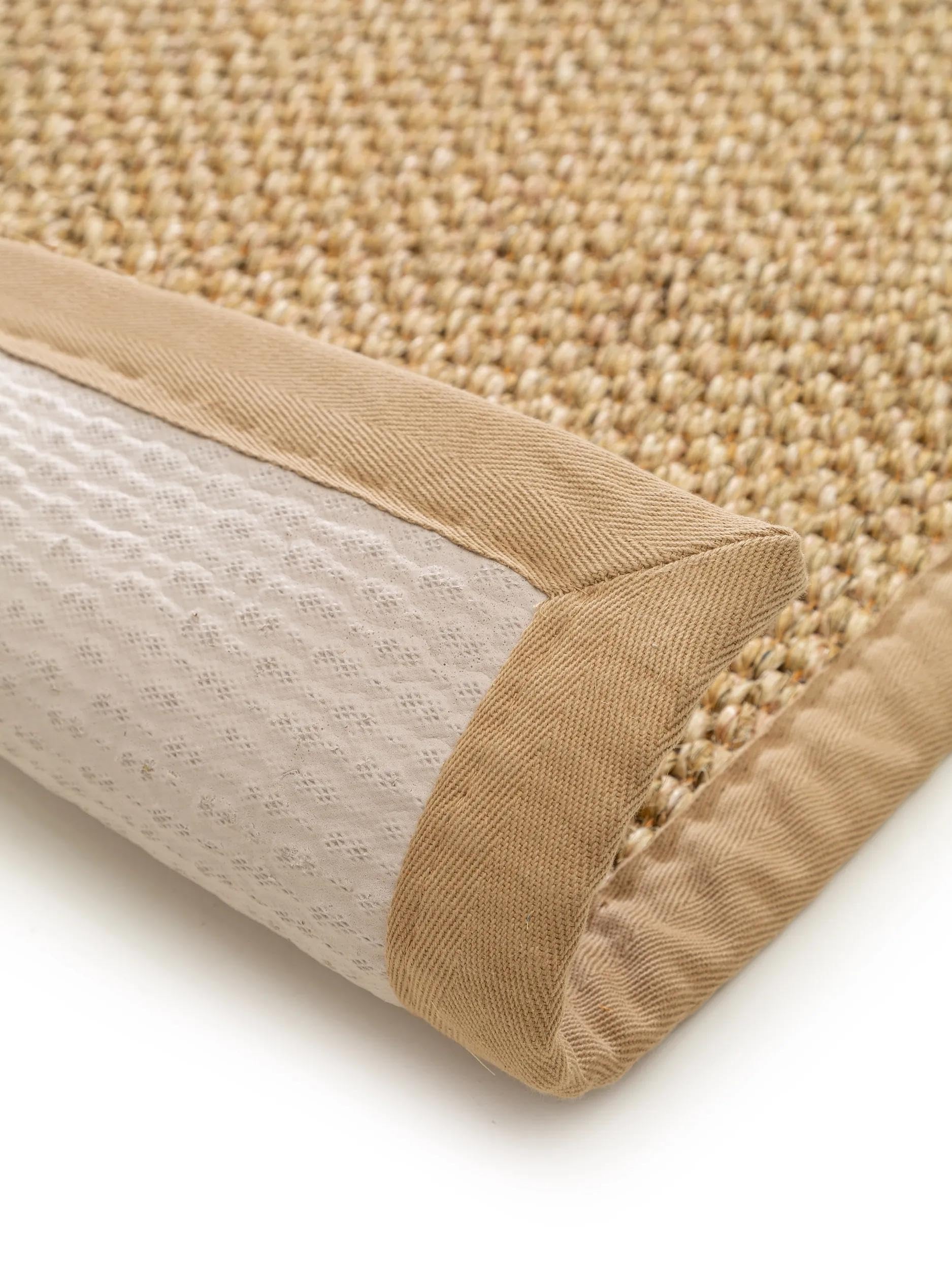 benuta Alfombra de sisal Pure Greta – 100% sisal – Rectangular & en estilo: cenefa, liso, Natural Living, Scandi Living – Fácil de limpiar para salón, dormitorio, crema, 200 x 300 cm