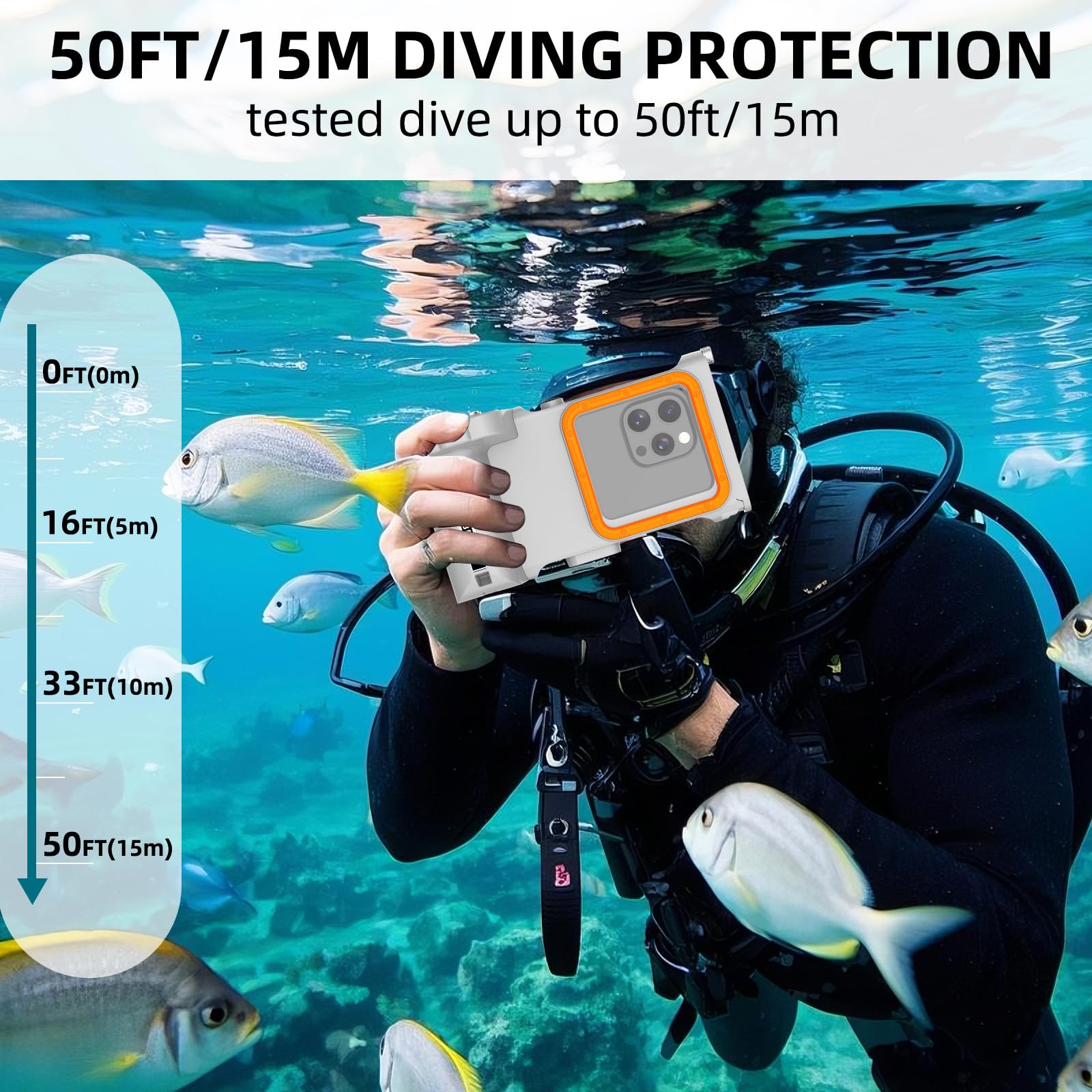 Funda Impermeable Móvil IPX8 Bolsa para Móvil Estanca a Prueba de Agua Compatible para iPhone 13 14 15 16 Pro 13 14 15 16 Pro MAX Samsung S25 S24 S23 Xiaomi Redmi Note 14 13 Pro