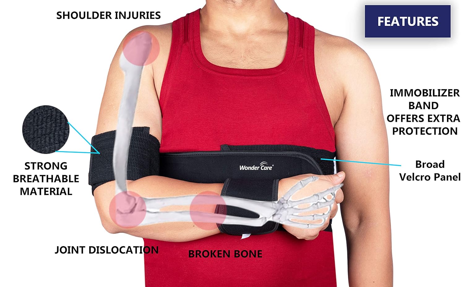 WC shoulder support brace arm slings shoulder immobilizer, youth shoulder brace- Shoulder stabilizer Compression Brace rotator cuff surgery sling, left-right arm sling–Size3(36"-40") : Health & Household
