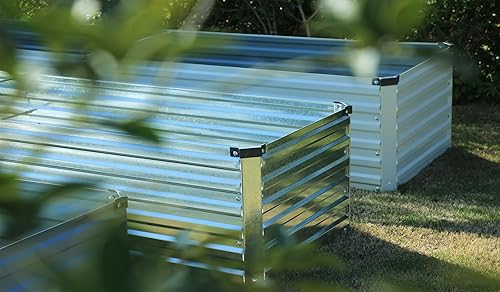 Miniatura 3 de ZUNUDA 2 camas de jardín elevadas galvanizadas de 9 x 3 x 1 pies para exteriores, para verduras, jardineras galvanizadas, camas elevadas de metal
