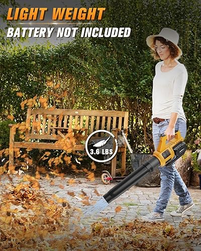Miniatura 10 de Soplador de hojas inalámbrico compatible con Dewalt 20V Max Battery 400CFM soplador eléctrico de hojas inalámbrico, velocidad variable, modo turbo,