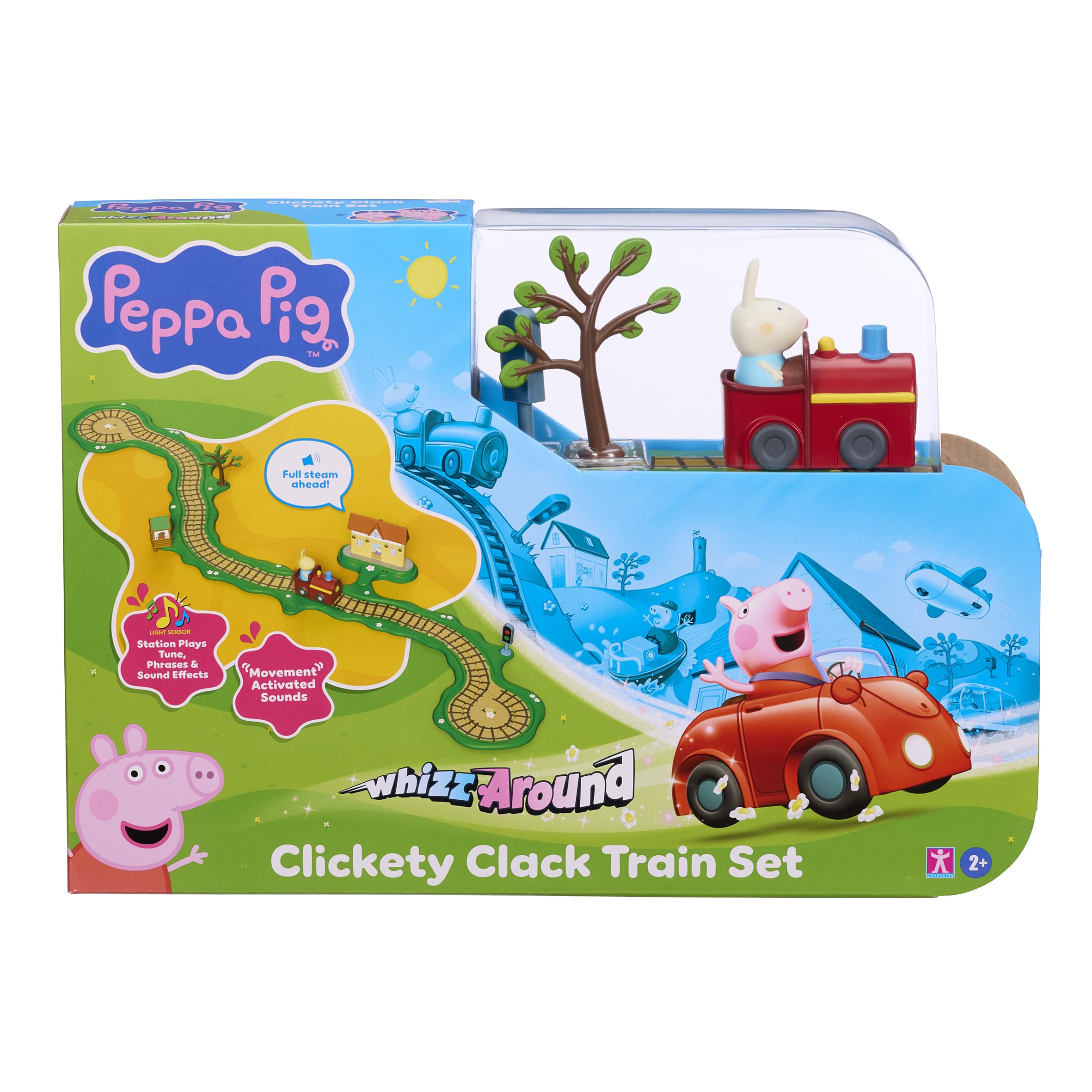 Character Options Peppa Pig Whizz Around Clickety Clack Train Set Motorised Vehicles Track Toys