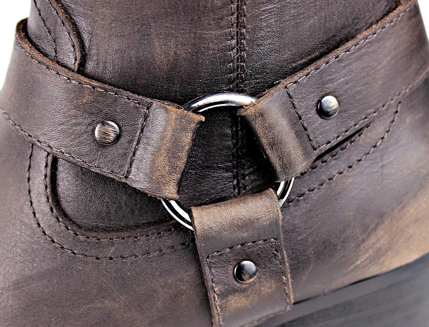 OSSTONE Men Chelsea Ankle Boots Leather Chukka Motorcycle Boots with Side Zipper Heel Retro Dress Boots JY017 - Image 8