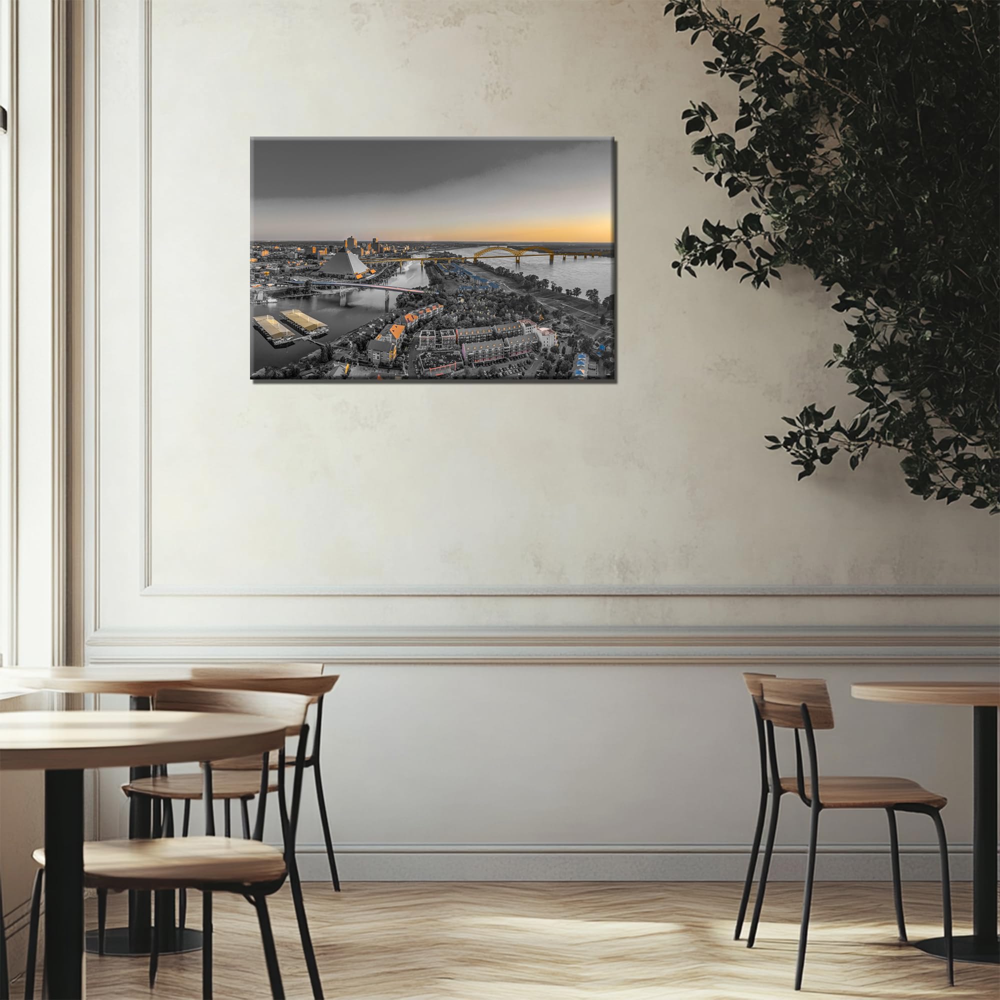 Amazon.com: Memphis Wall Art Memphis Bridge Wall Decor Black and