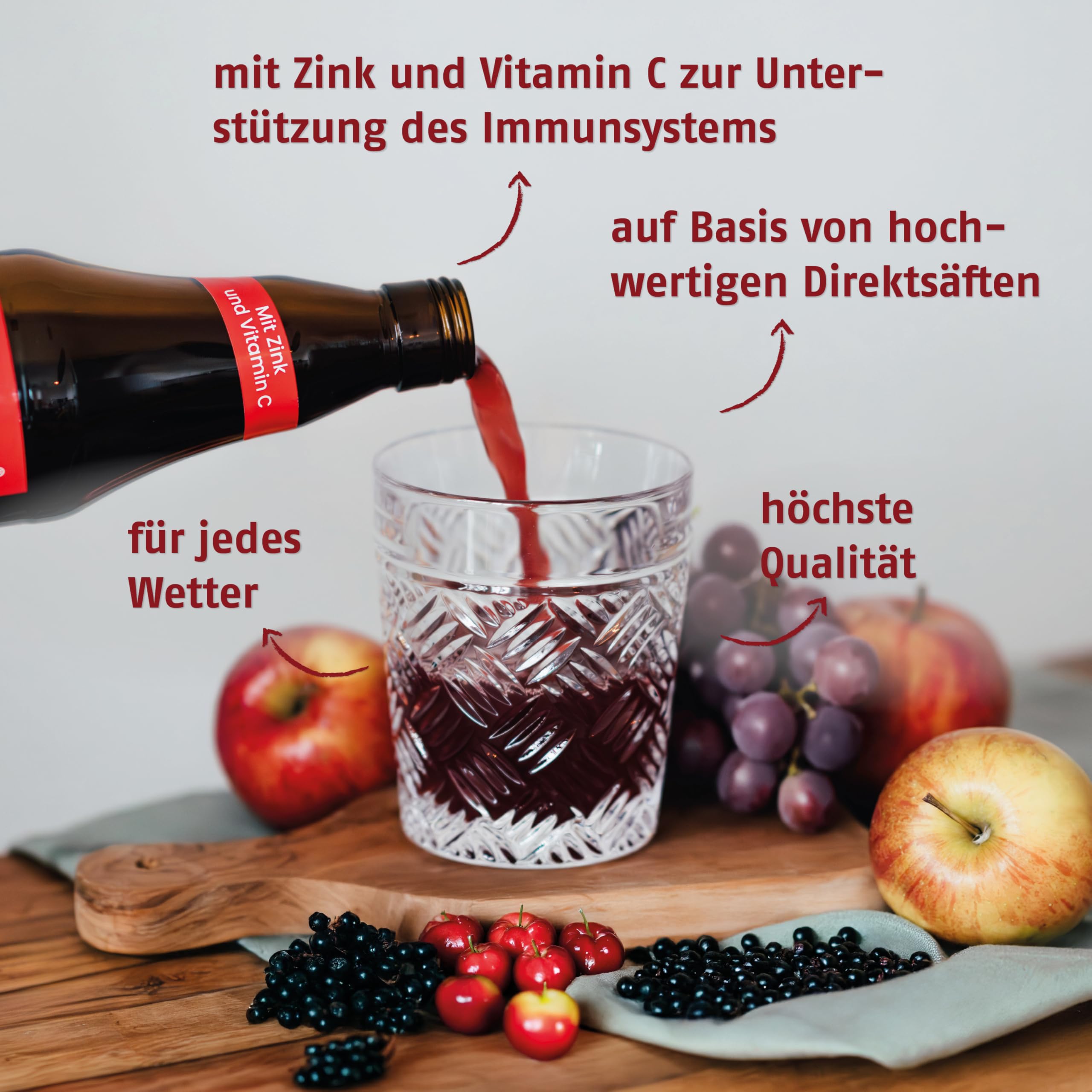 ROTBÄCKCHEN Immunstark 6er Pack (6 x 700 ml) | Mehrfruchtsaft mit Zink und Vitamin C