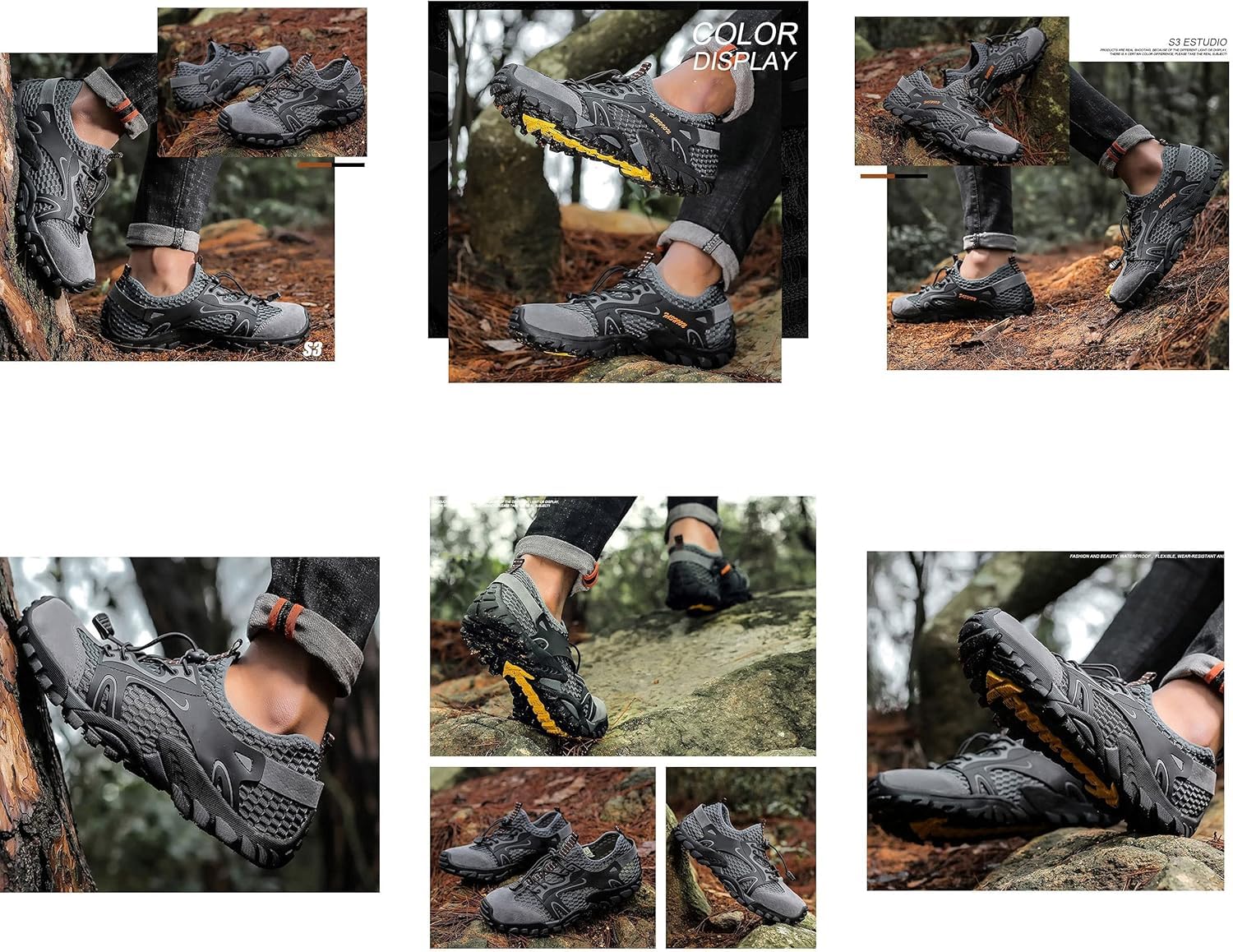 Scarpe da Trekking da Trekking, Scarpe da Passeggio da Uomo da Donna, Scarpe da Trekking in Rete Traspirante Casual Leggera, per L'arrampicata sul Trekking All'aperto, Grey, 40 EU