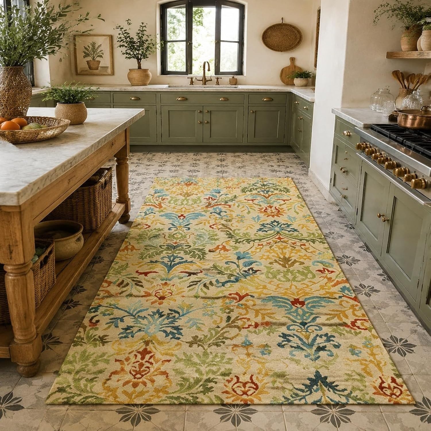 Tappeto Lavabile in Lavatrice Vintage, Beige, 180x240 cm (rettangolare)