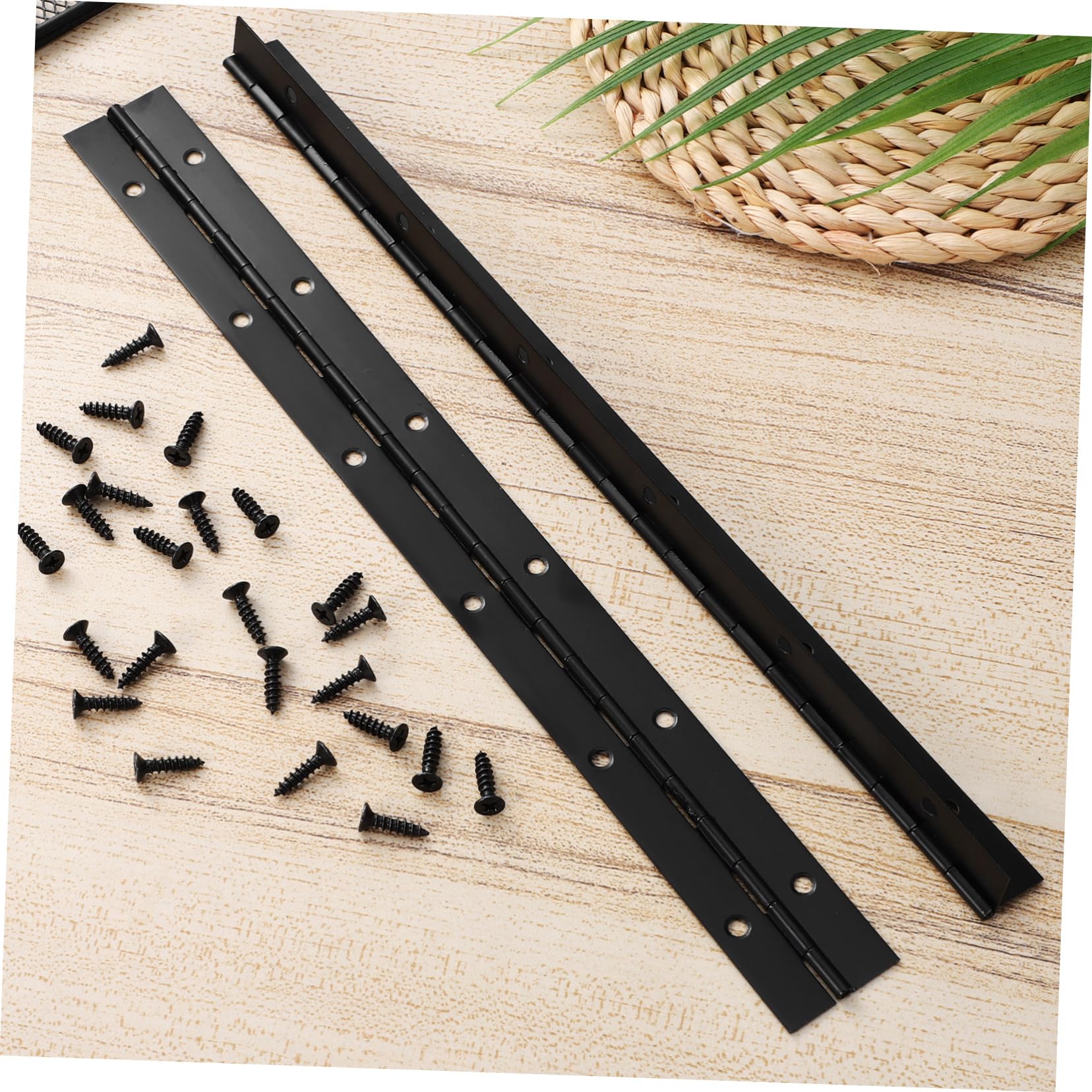 OSALADI 10piezas Bisagras Piano De Hierro Pesadas Para Muebles De Madera Incluye Tornillos Para Instalación Fácil Uso Gabinetes y Cajas De Joyería