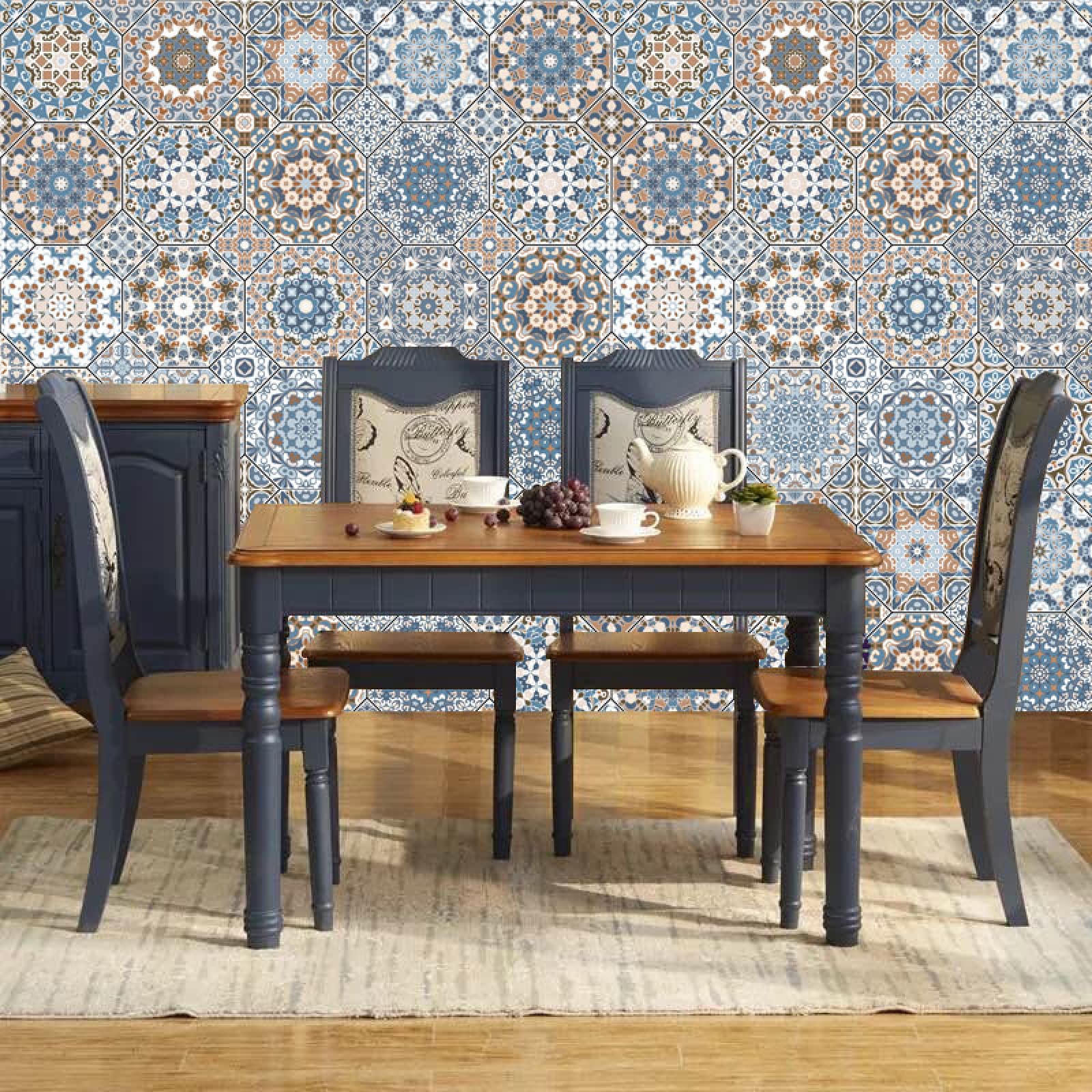 Kitchen Tile Stickers 20x10cm Mosaic Stick on Tiles for Bathroom Wall Backsplash Self-Adhesive Vinyl Home Decoration （1 Pieces）