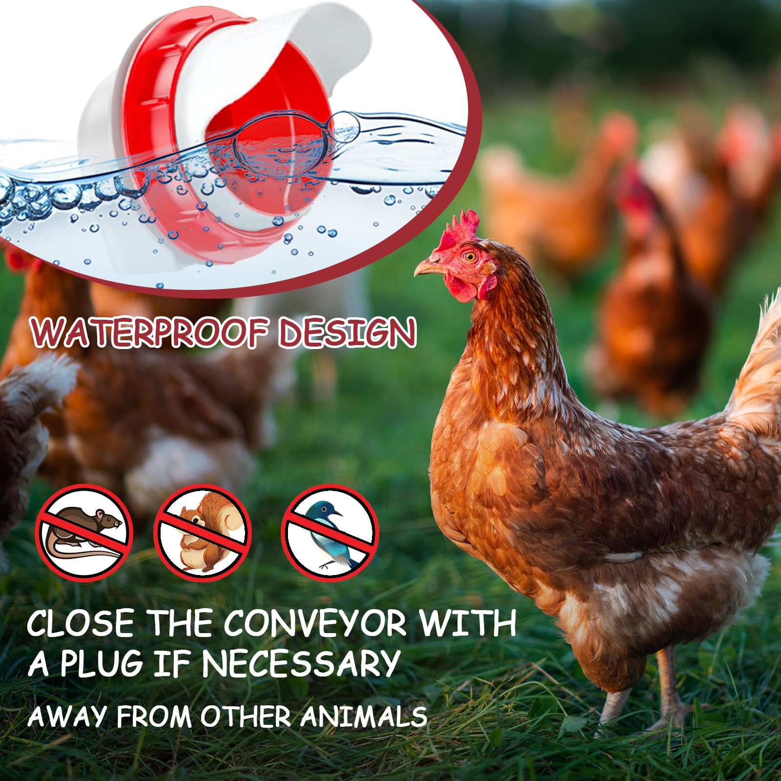6 Unidades, Dispensador Automático De Comida Para Gallinas, Comedero DIY Sin Desperdicio, Accesorio Automático Para Cubos, Cajas, Barriles, A Prueba De Ratas, Impermeable (Rosa)