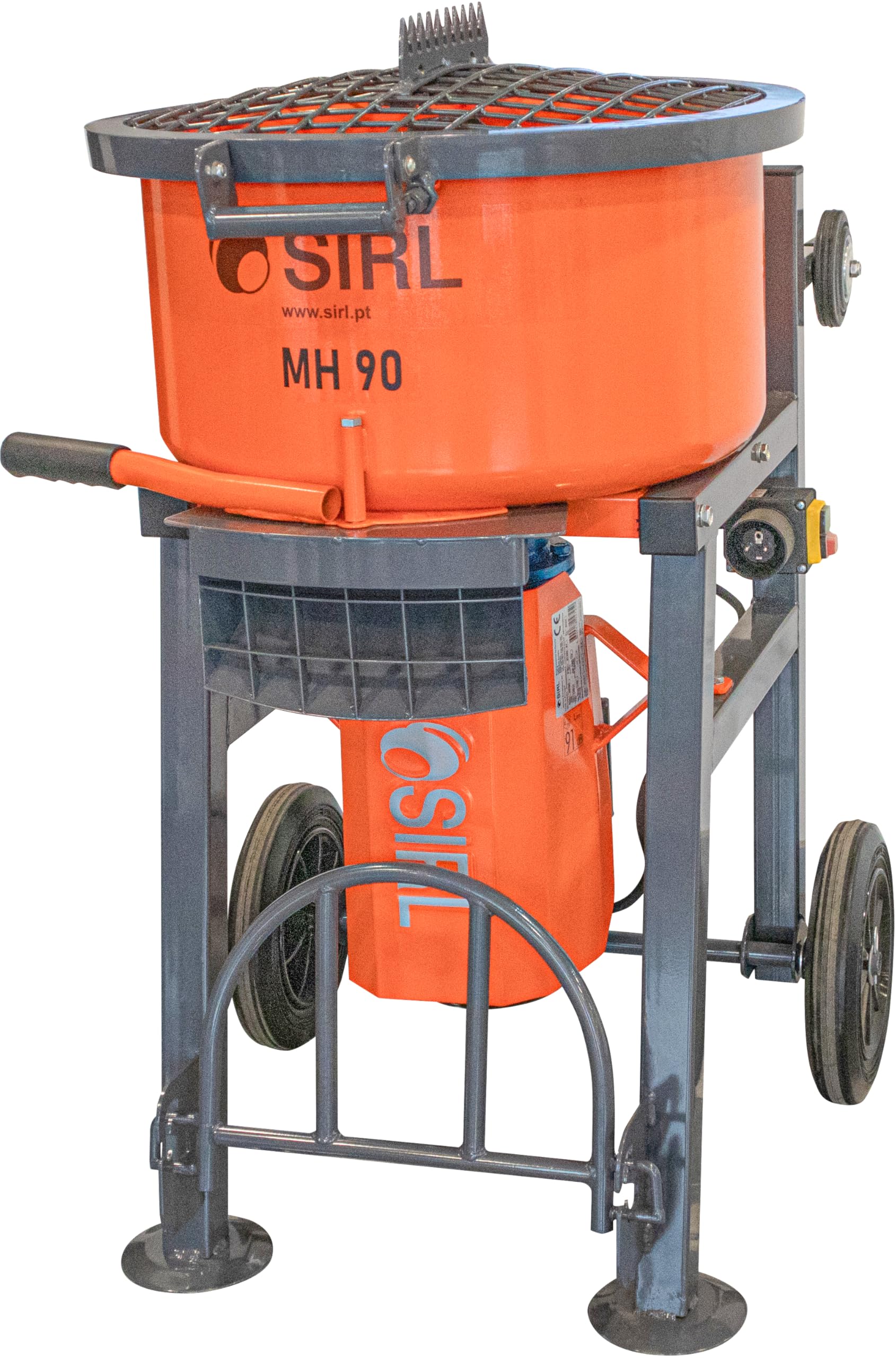 MH90 Profi Betonmischer 230V Zwangsmischer Mischmaschine Beton Zementmischer zum Anrühren von Mörtel, Zement, Putz, Beton, Schüttgut | 1100 Watt Motor | 75 Liter Trommelvolumen | 3 Rührarme