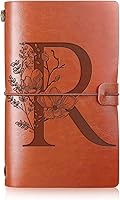 Vista 16 de Booson Diario de viaje inicial de cuero, cuaderno personalizado con monograma, regalos de apreciación, diario recargable y personalizado