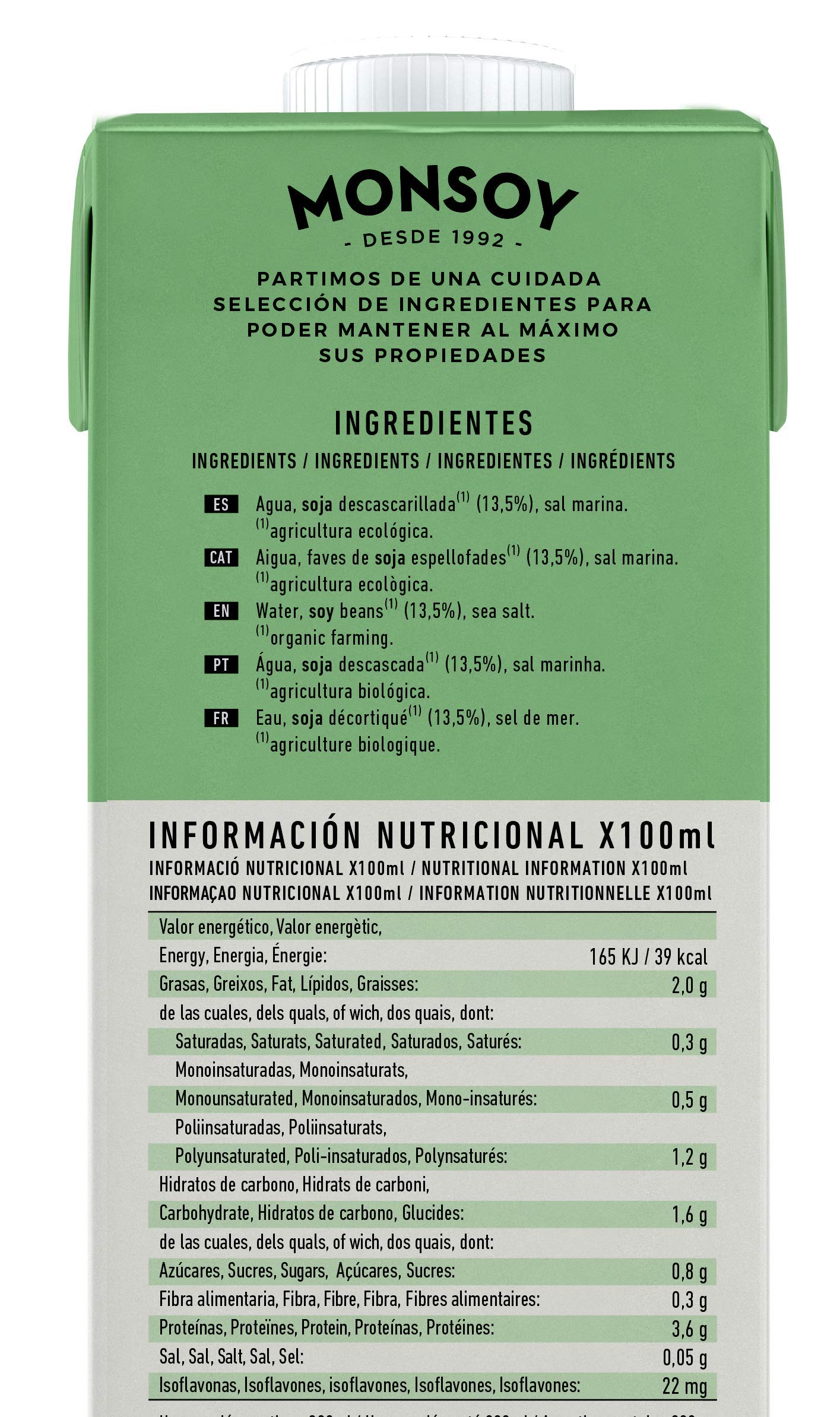 Monsoy Bebida De Soja BIO Caja de 6 x 1L