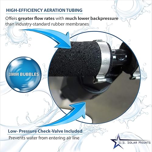 Miniatura 3 de Difusor prémium de alta eficiencia para aireación de estanques y lagos al aire libre fabricado en Estados Unidos por US Solar Mounts