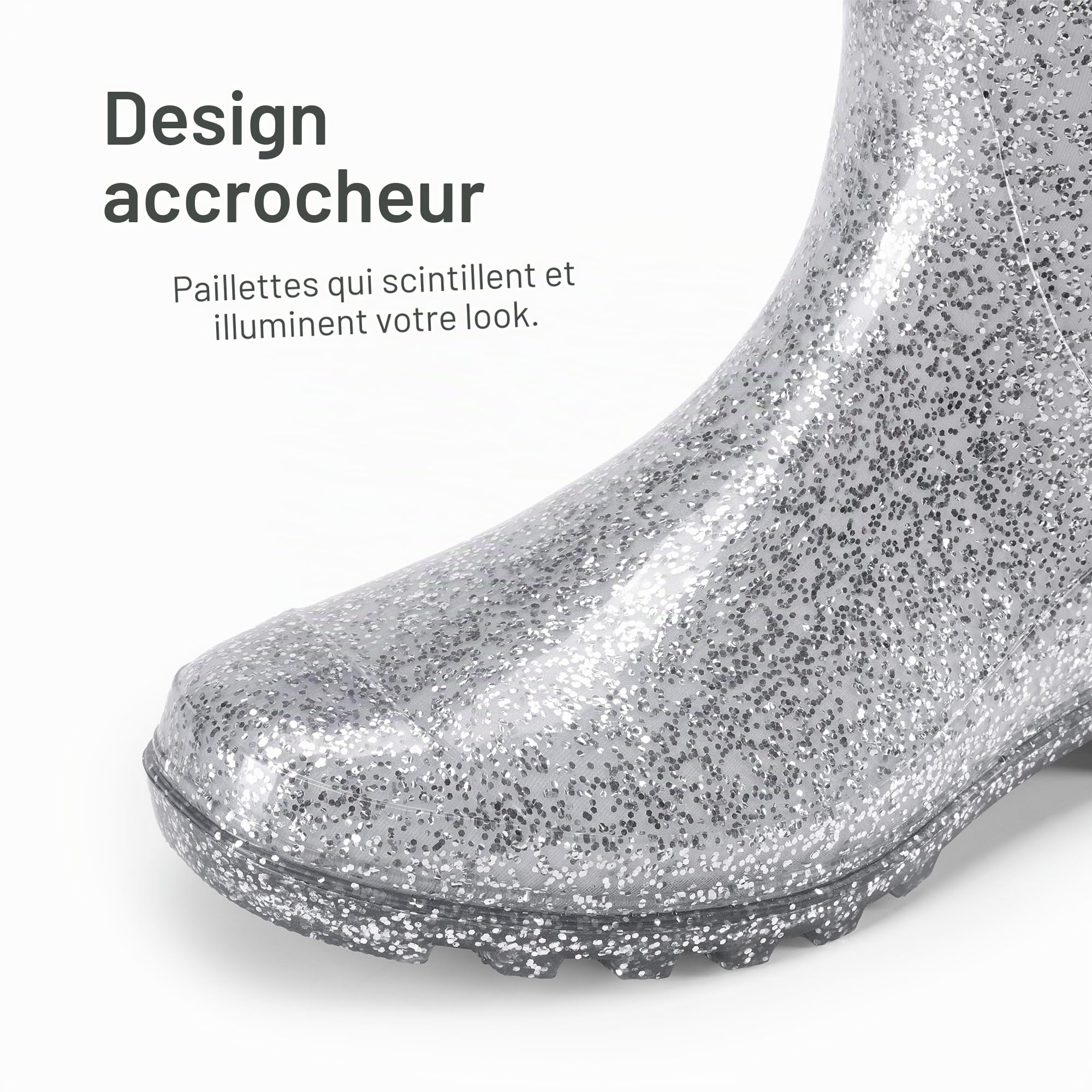 DREAM PAIRS Bottes de Pluie Mi-Mollet sans Couture pour Femmes Imperméables Bottes Wellington Antidérapantes et Confortables DWEMRB2507
