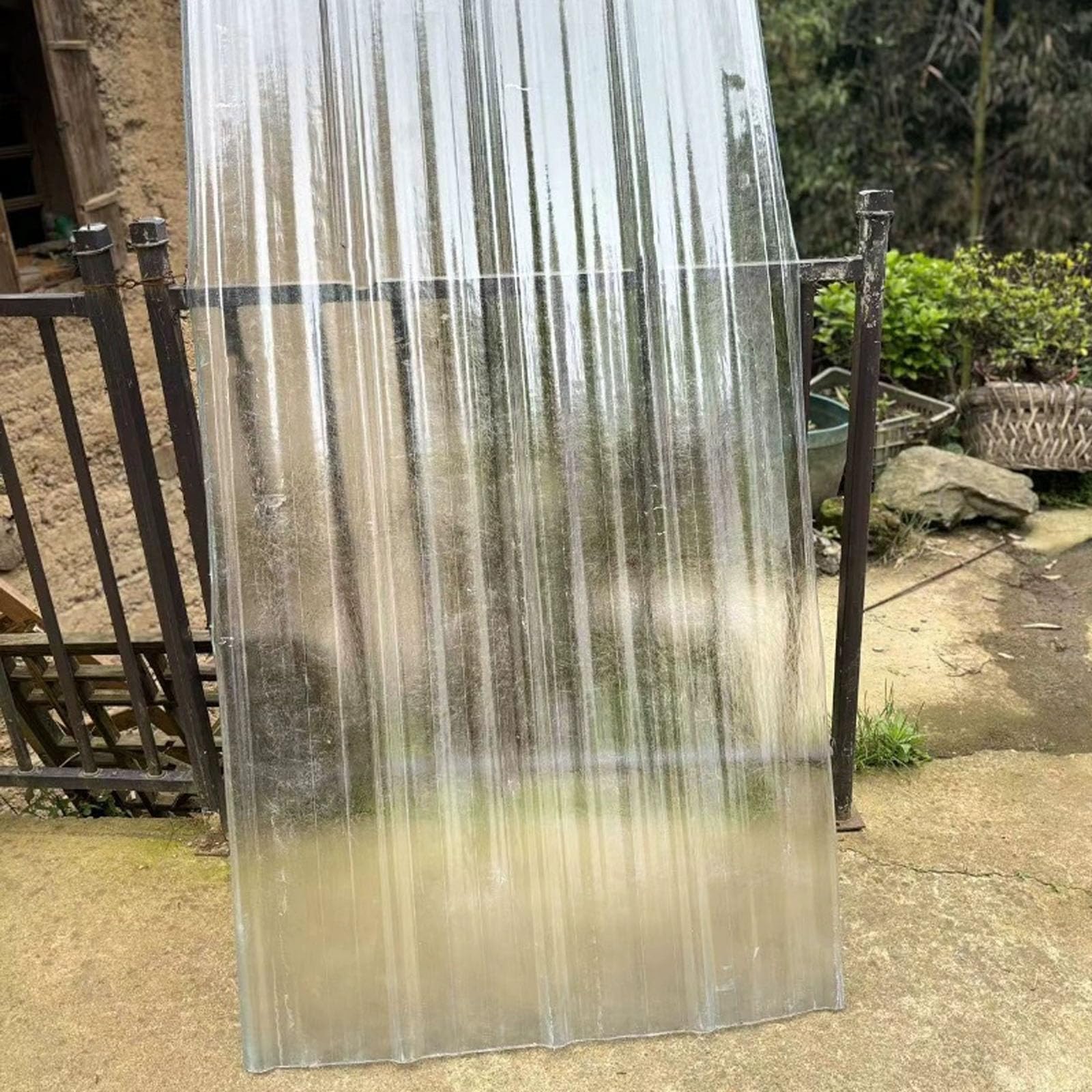 Planchas Transparentes Tejados,1mm Placa Ondulada FRP Para Exteriores,Placa De Iluminación Natural De Fibra De Vidrio,Chapa Ondulada Para Invernaderos,Chapa Ondulada (0.9×1.7m/35×67in,1pcs)