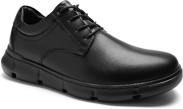 Mens Orthopedic Wide Business Leather Dress Shoes - Arch Support Plantar Fasciitis Formal Wingtip Oxford - Comfortable Casual Orthotics Flat Feet Patent Tuxedo Sneakers for Foot and Heel Pain Relief