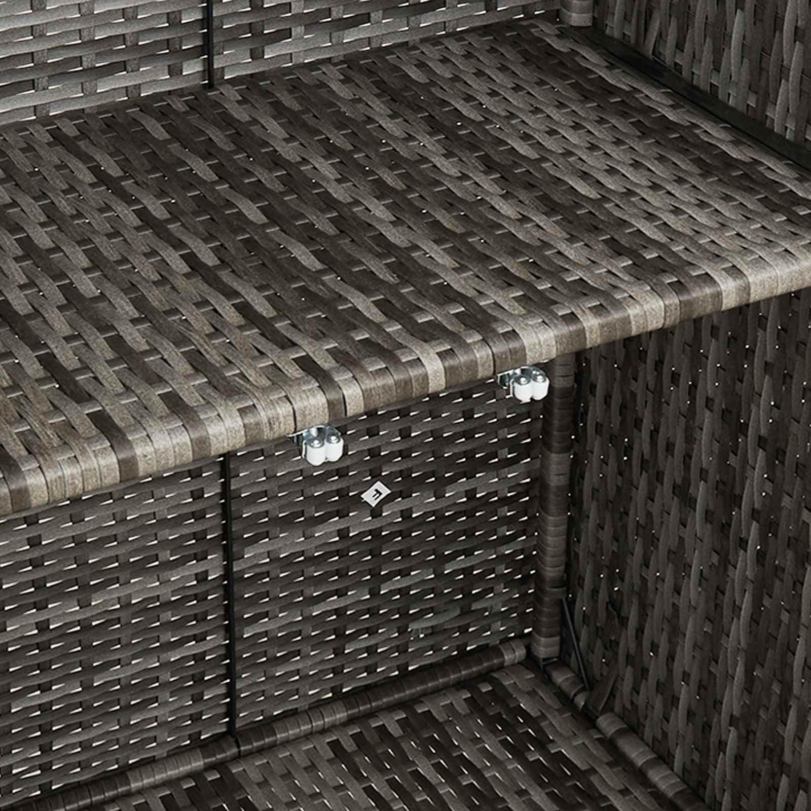 vidaXL Szafka do przechowywania z półką Szary 100 x 36 x 102 cm rattan