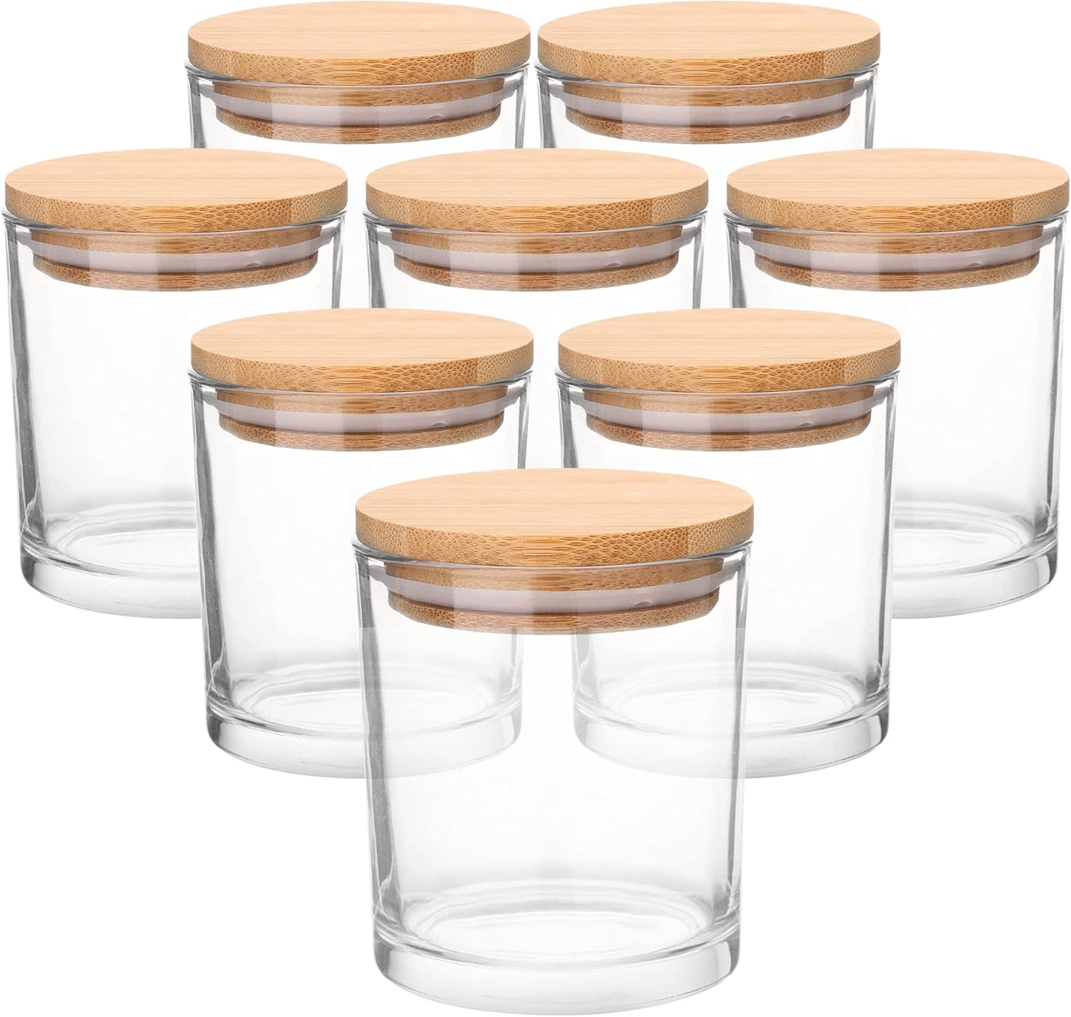YARRD 8PCS Glass Candle Jars with Lids 10OZ Glass Jars