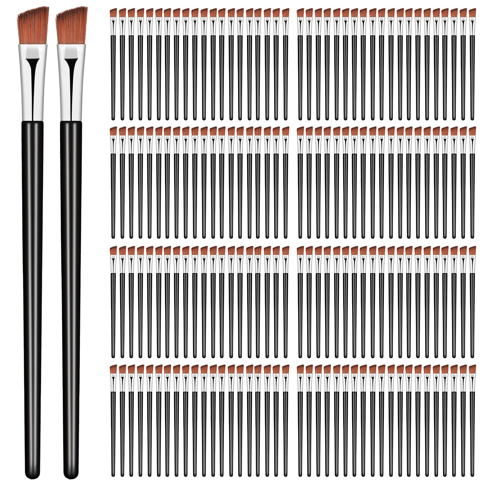 100 pinceles angulares para cejas, pincel delineador de ojos en ángulo fino, cepillo desechable para tinte de cejas, aplicador de