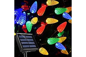 HUGSIVK 39Ft 100 LED Solar C6 Christmas Lights Outdoor