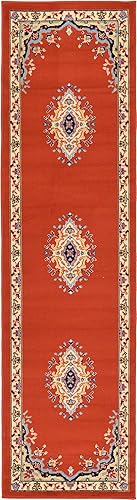 Vista 61 de Unique Loom Reza Collection- Alfombra, Polipropileno, Marrón Marrón/ marfil