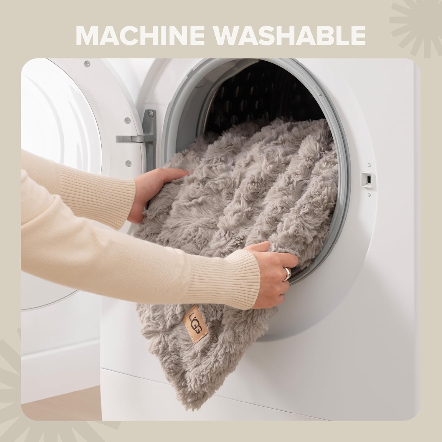 UGG Adalee Faux Fur Throw Blanket Luxury Lightweight Cozy Soft Throw for Couch Bed or Chair Hypoallergenic Machine Washable Double-Sided Fluffy Blanket Home Decor, 50-inch x 70-inch, Oyster Brown - Image 6