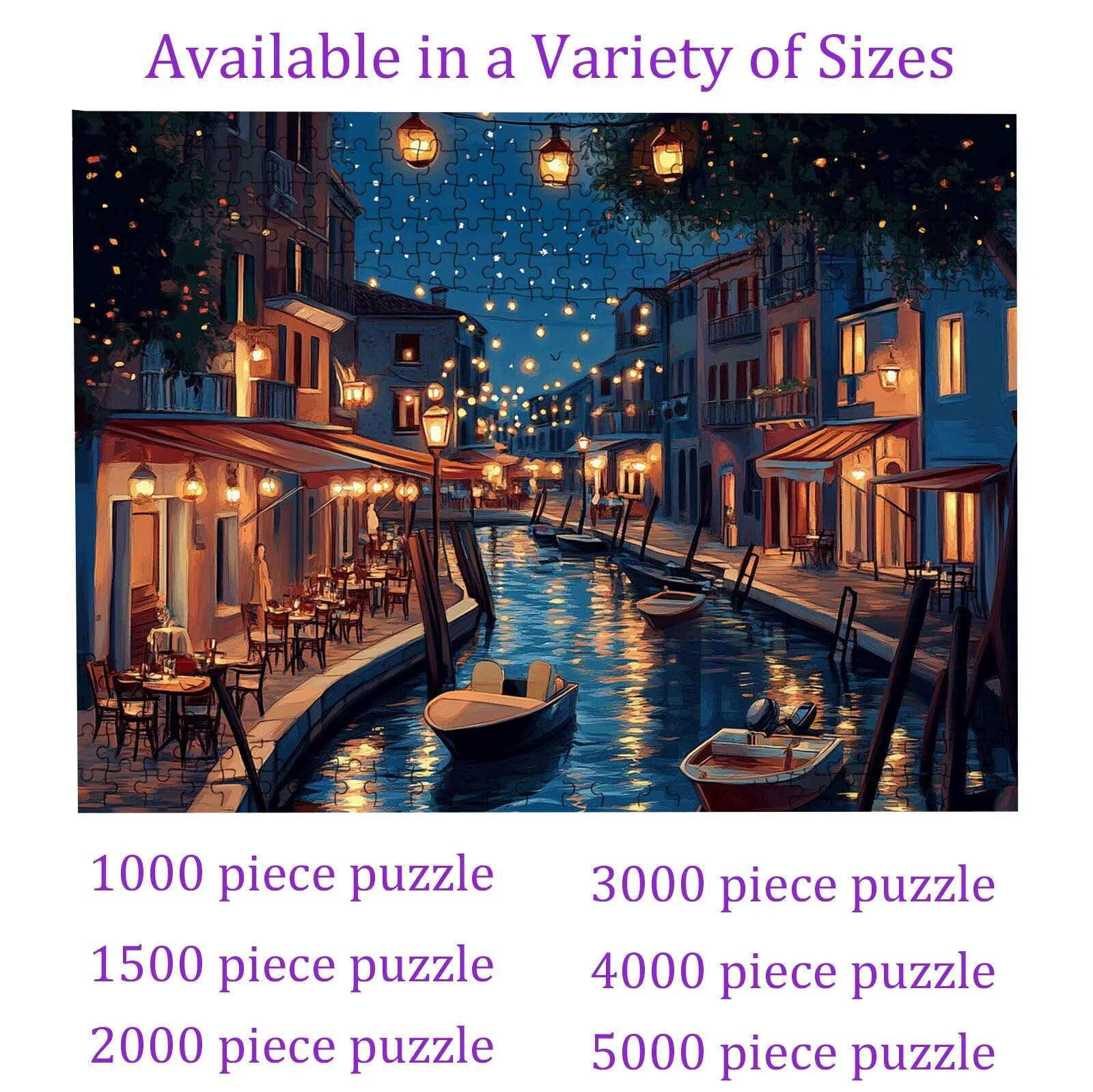 Puzzle leggero Venezia, Puzzle Adulti 3000 pezzi, Puzzles Legno con Squisita Scatola di Imballaggio, Rompicapo per Esperti con Incastro Perfetto, Stampa Alta Definizione, Regalo per Adulti W3H-760