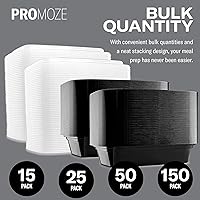 Vista 4 de Paquete de 50 recipientes reutilizables para preparación de comidas, aptos para microondas, recipientes de almacenamiento de alimentos con tapas, 28