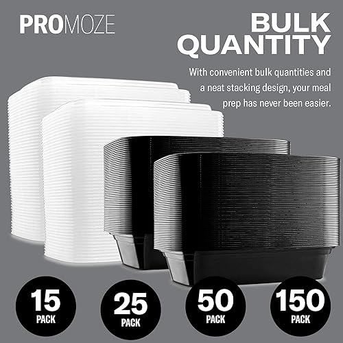 Miniatura 4 de Recipientes de alimentos de plástico para microondas con tapa de seguridad hermética L Negro Negro