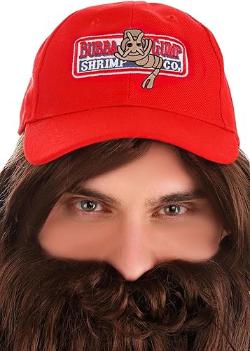 Miniatura 3 de Forrest Gump - Disfraz para correr, incluye peluca, barba y sombrero de camarón Bubba Gump Traje de corredor de los años 70