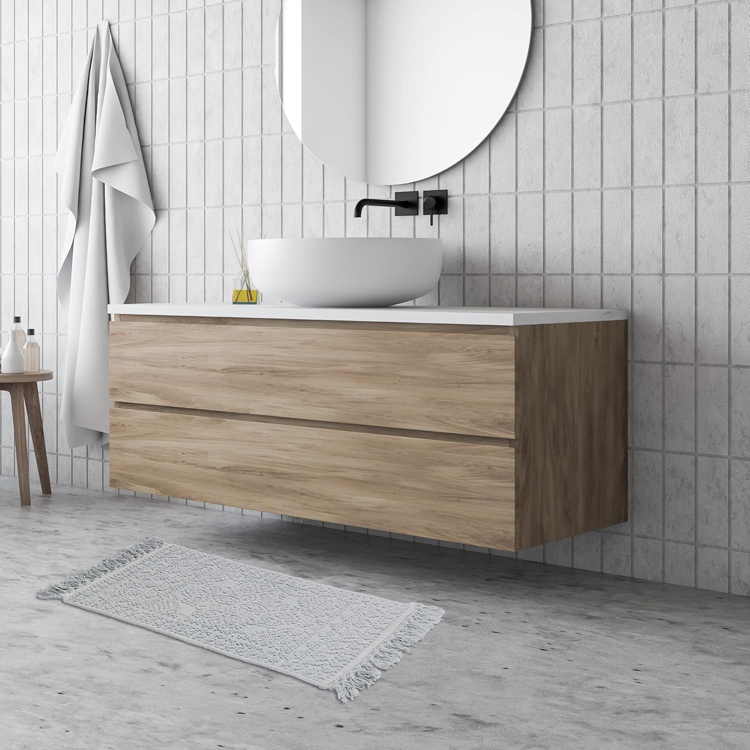 French Connection Bath Rug, 17"x24", Light Blue : Home & Kitchen