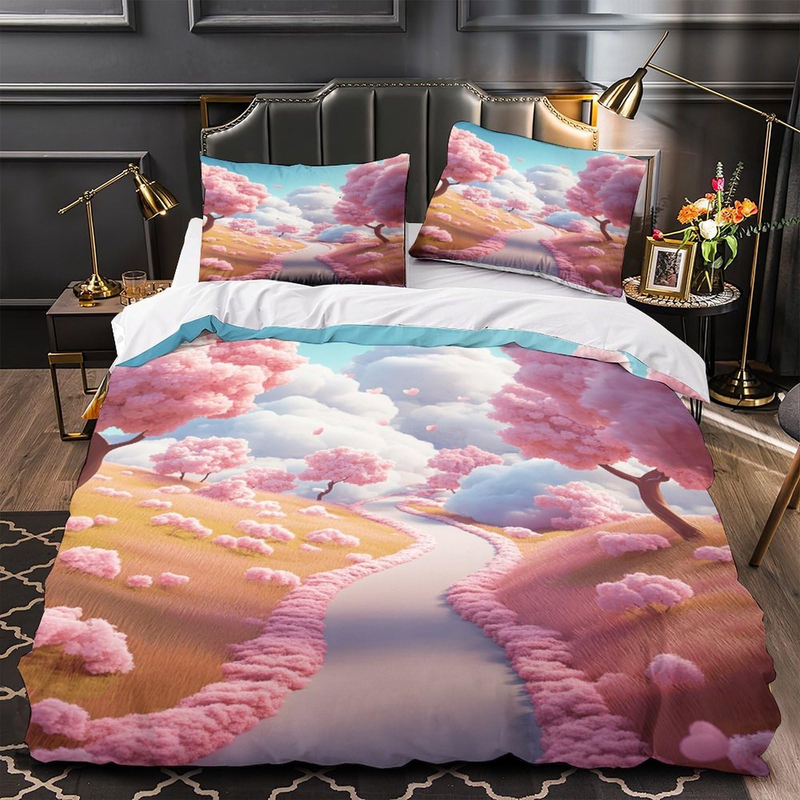 Housse de couette paysage fantastique pour une ambiance de chambre parentale zen et onirique