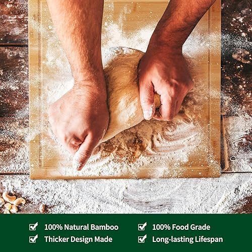 Vista 12 de Tabla de cortar sobre el fregadero, tabla de cortar extensible sobre el fregadero, tablas de cortar de bambú con ranura para jugo, tabla de cortar