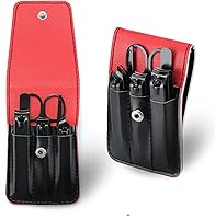 Insaizom Men's Manicure Set: Premium Nail Clipper Grooming Kit in PU Leather Box - Ideal Gift for Dad, Husband, Boyfriend (Black)