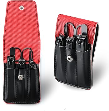 Cool Manicure Set for Men, Nail Clipper Grooming Kit for Teen Boy, Boyfriend, Husband, Dad, Small Gift Idea for Christmas Stocking Stuffers or Birthday Gift Black