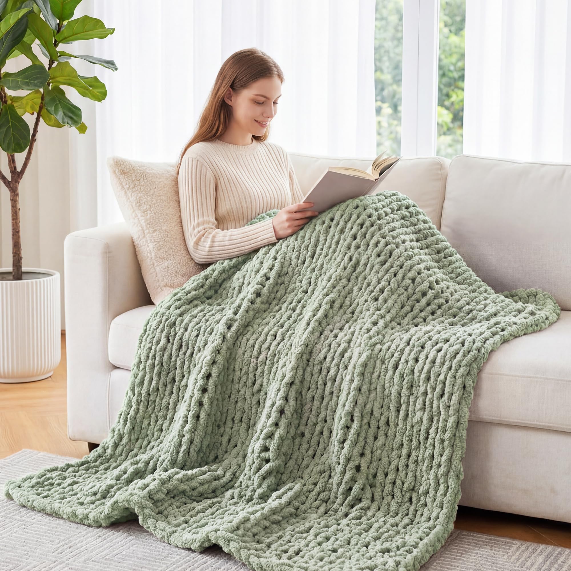 BALAPET Grobes Chenille-Garn zum Häkeln und Stricken, 30 m, 227 g pro Knäuel, weiches, flauschiges Kitting-Garn-Set, dickes Samt-Plüschgarn für Handarbeiten, Weben, Decken, Kleidung, Muster-Kn