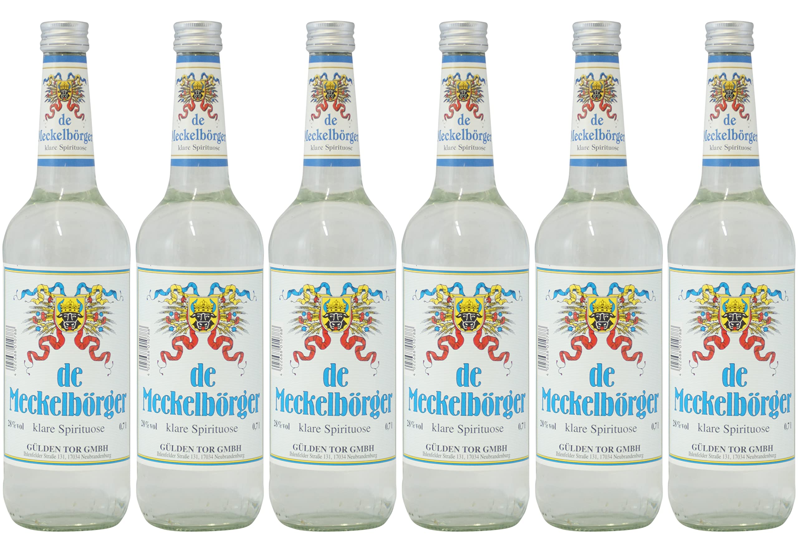 de Meckelbörger klare Spirituose 28% vol. Gülden Tor (6 x 0,7l)