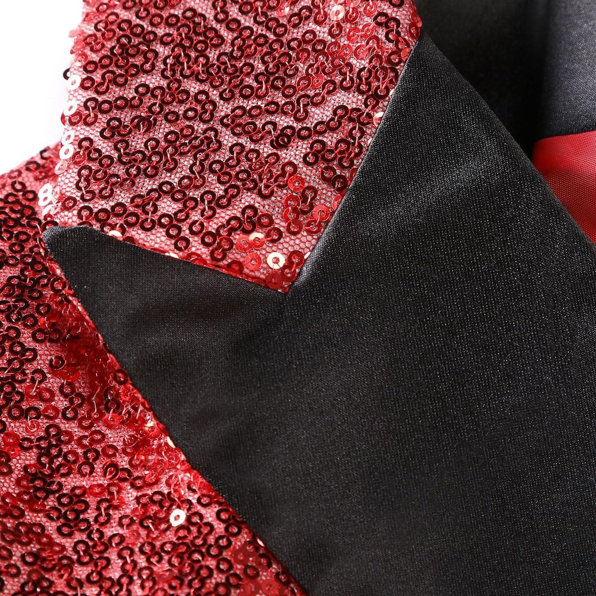 VENNYNG Boys Sequin Blazer Notch Lapel Sparkling Jacket Party Performance Coat for Kids Pageant Concert