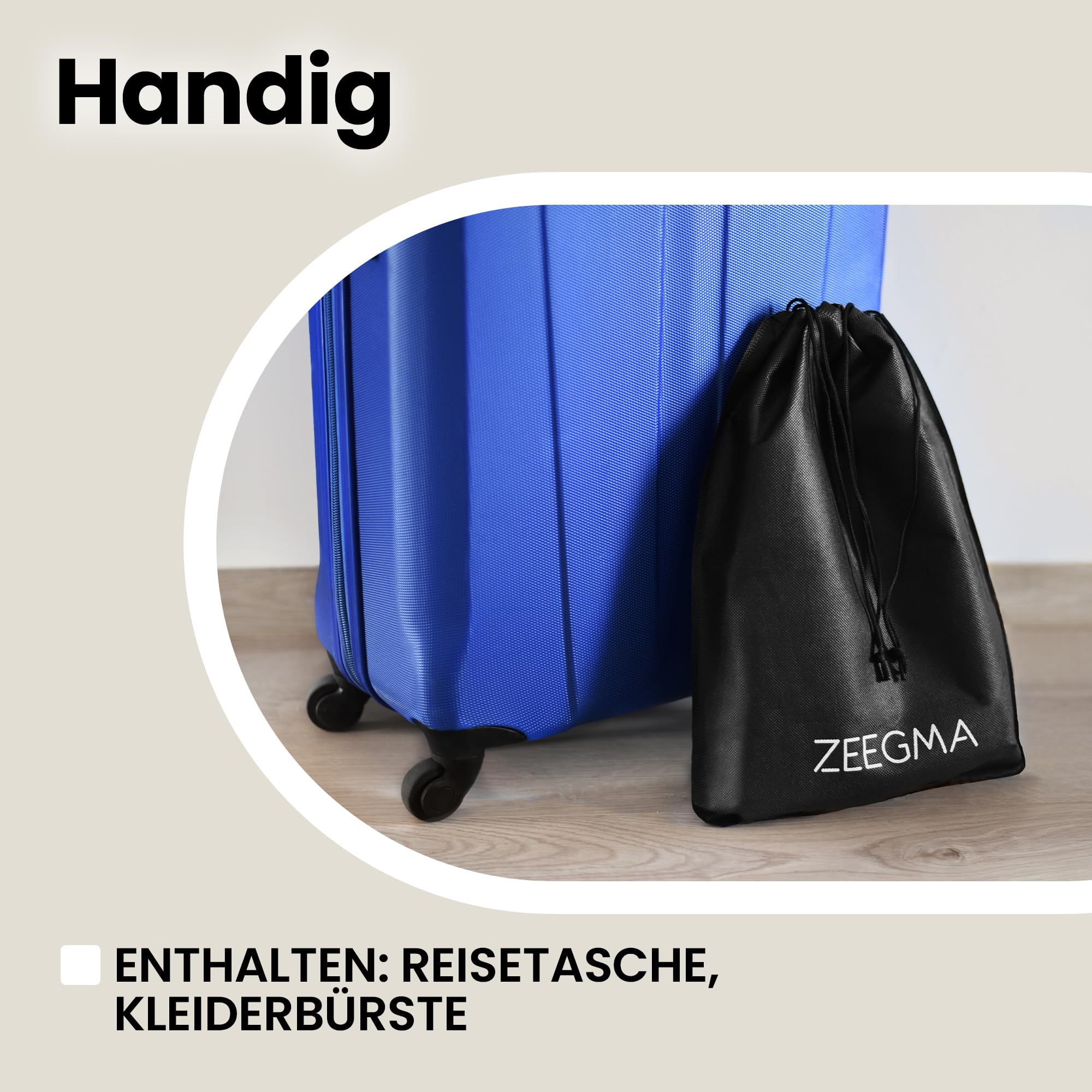 ZEEGMA Handig Steamer Dampfglätter, Dampfbügeleisen Dampfer für Kleidung, Sicherheit für alle Stoffe, Starker Dampf, Spezialbürstenaufsatz für dickere Stoffe, 1600 W