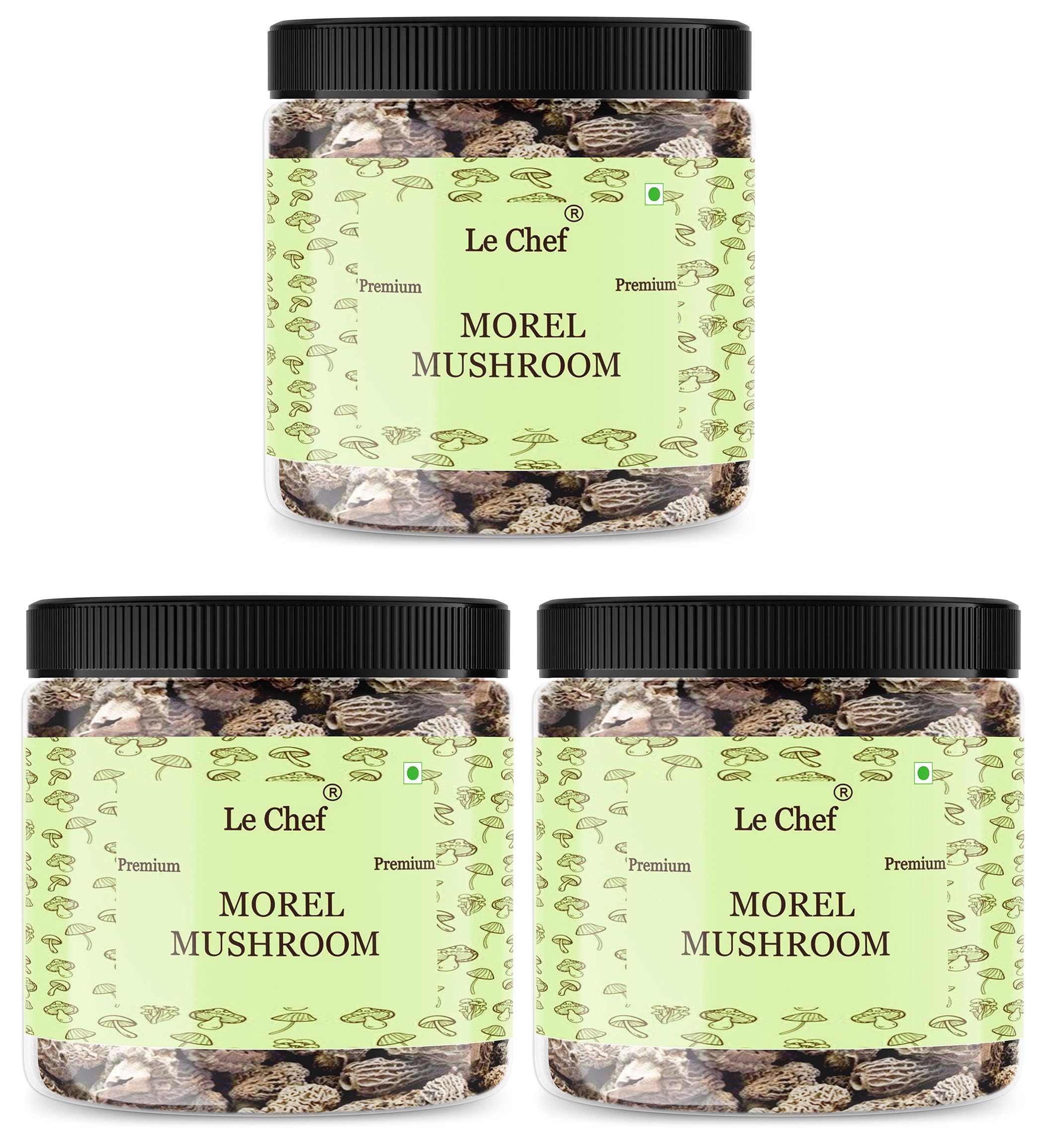 Le Chef Sundried Kashmiri Morel Mushrooms | Kanne GucchiGuchhi Mashrum | Dried Black Morchella | Rich in Vitamin D, Good Antioxidant & Helps in Weight Loss 25 gm x 3 | Combo Pack of 3-image-43