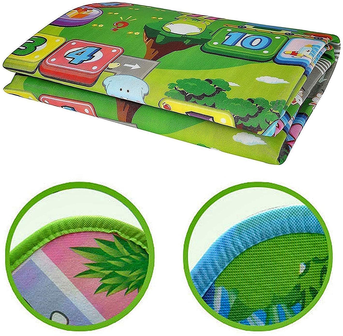 ZINLEY Double Sided Water Proof Baby Play Mat, Learning mats for Kids Large Size, Crawling Baby Carpet (6 Feet X 4 Feet) 1