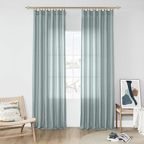 Cortinas azules grises de 63 pulgadas de largo para decoración de dormitorio de niños, 2 paneles filtrantes de luz, cortinas azul polvoriento,