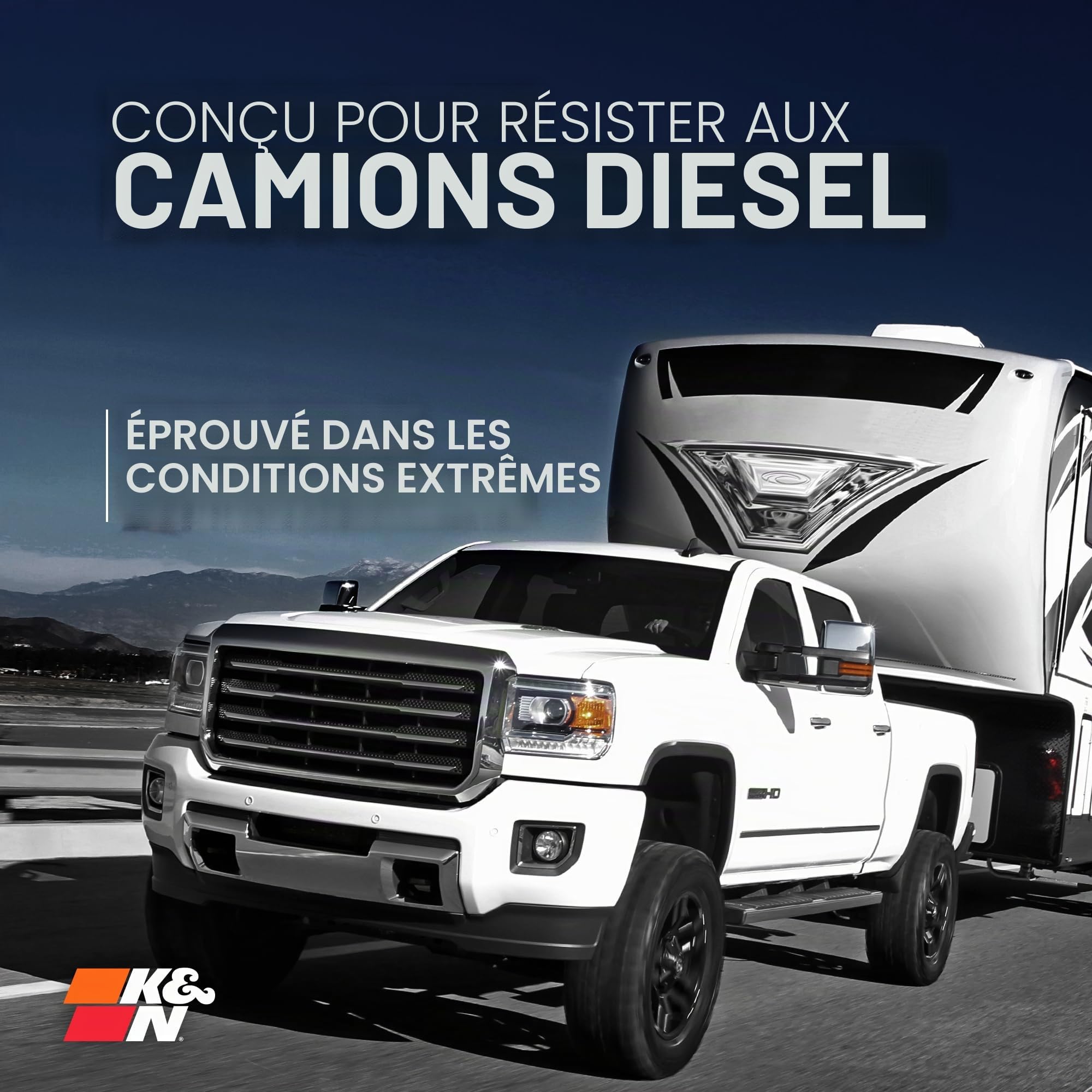 K&N Filtre à air de remplacement compatible avec Jeep Grand Cherokee 3.0L V6 Diesel 2011- (33-3029)