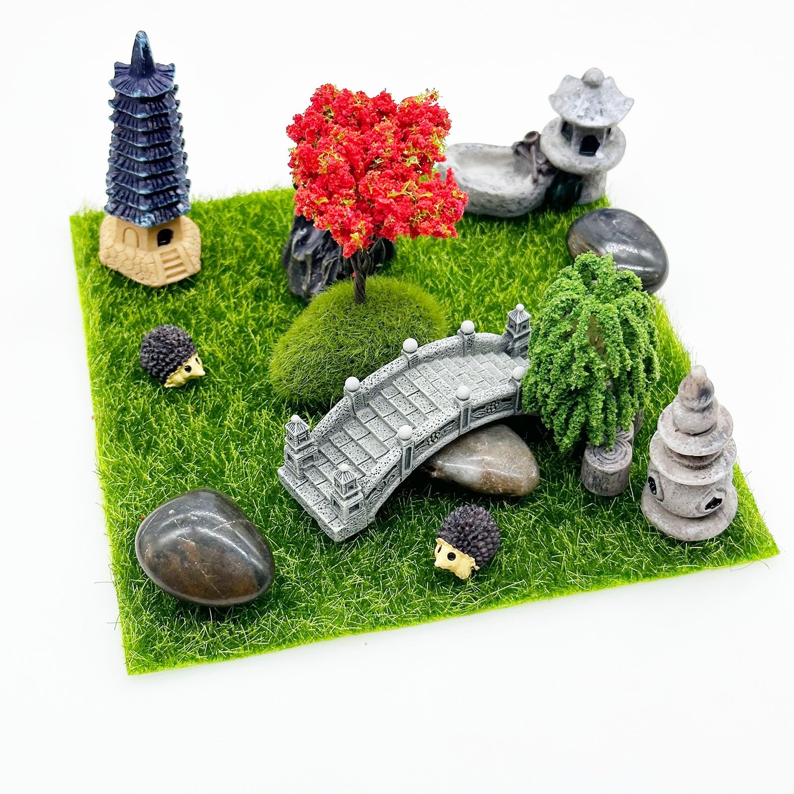 Cayway 44 PCS Mini Zen Accessoires de Jardin Féerique, Kit Miniature Jardin pour Décoration de Maison de Poupée