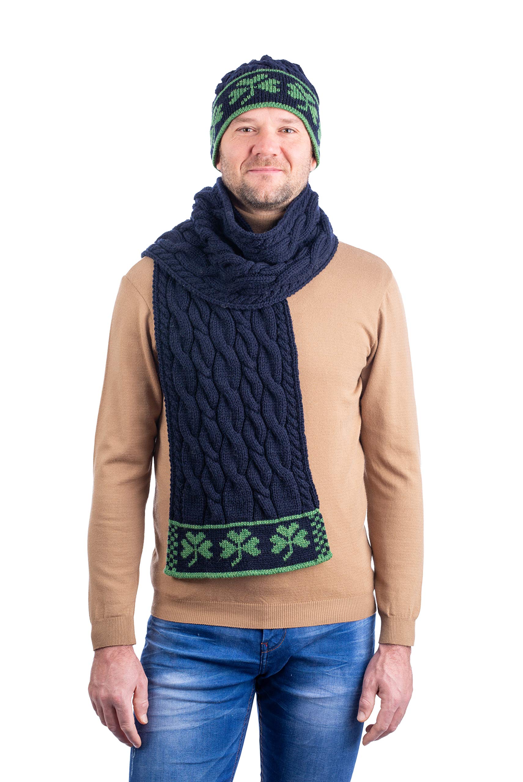 SAOL - 100% lana merinos - cappello irlandese a maglia a treccia - Beanie per uomo