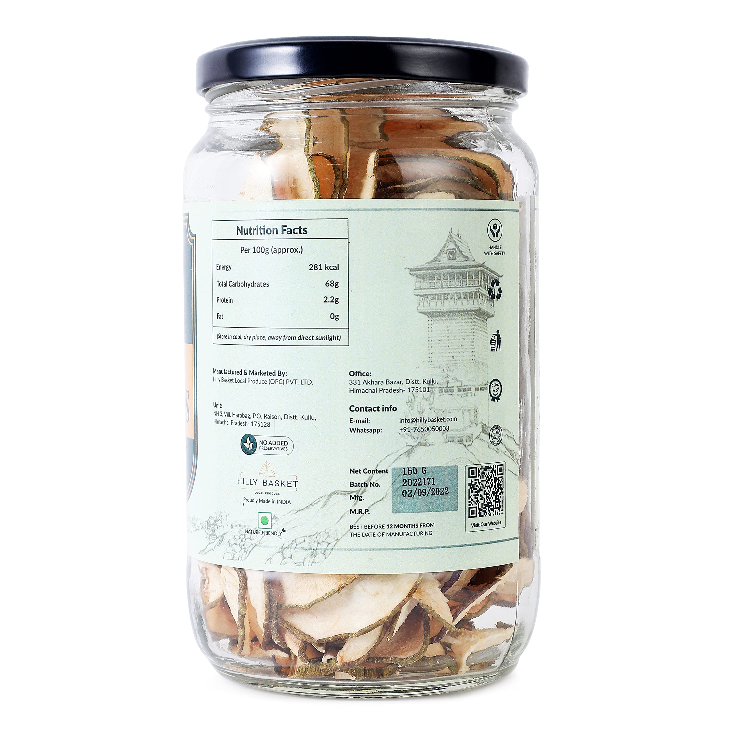 Hilly Basket Dried Pears Chips | 100% Natural | Himalayan Grown | High Fiber & Potassium | Good for Digestion | 150 gms - Image 3 thumbnail